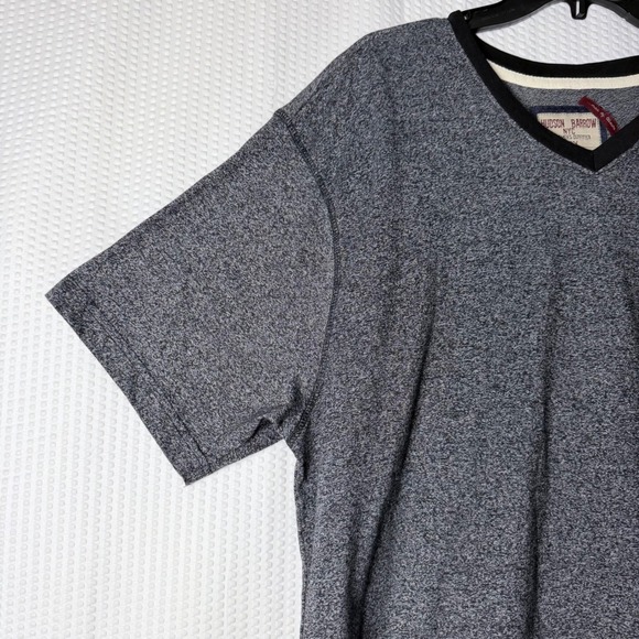 Hudson Barrow NYC Mens 2X V Neck‎ T Shirt Heather Gray Short Sleeve Pocket Tee - Picture 5 of 8